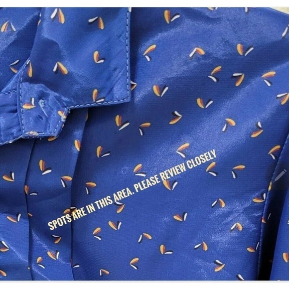 Vintage 80s Blouse Pleated Ruffle Button Up Top Blue  Size Medium Retro - Picture 4 of 9